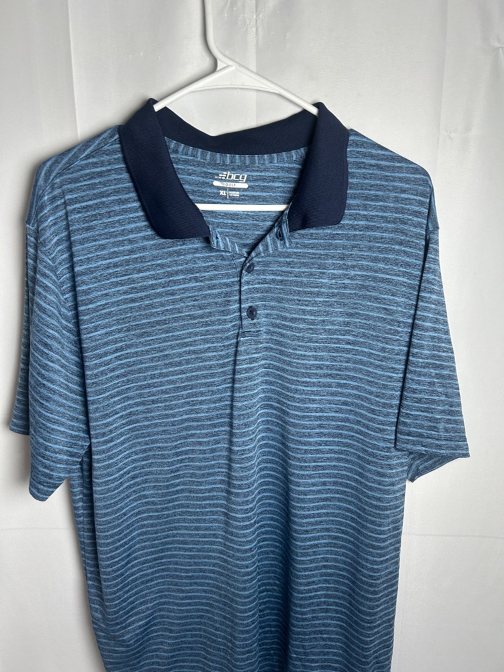 bcg Blue Striped Polo Shirt